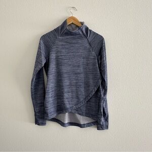 Ibkul Pullover Womens Medium Blue Long Sleeve Assymetrical